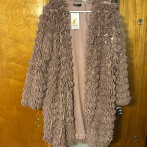 Open front shaggy cardigan